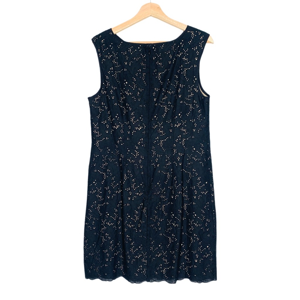 Loft by Ann Taylor Black Eyelet Lace Sleeveless Shift Dress Size 10 NWT - Picture 4 of 11